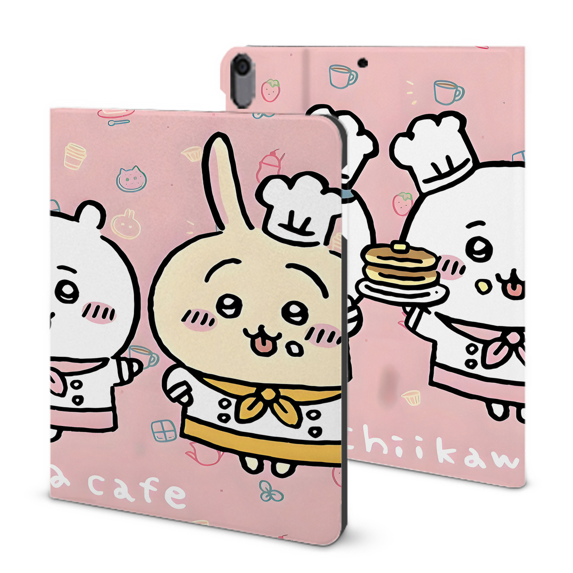 （画像用） ちいかわ Chii-kawa IPad ケース ブック型 PUレザー TPU 耐衝撃 軽量 薄型 ペン収納なし 全面保護 IPad 各モデル対応